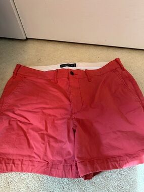 Abercrombie Coral Red Chino Shorts